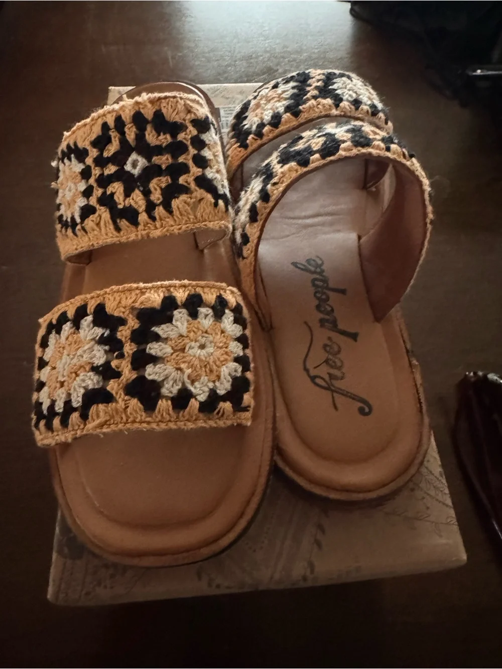 Free People Juliet Crochet Sandal - Black Combo